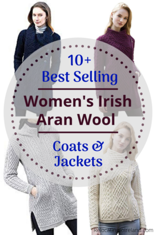 10+ stylish women's Irish Aran merino wool coats and jackets #ponchos #coatsjackets #coatsforwomen #merino #knitwear #irish #ireland