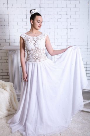 Irish Crochet sleeveless maxi wedding dress. Irish Inspired Wedding Dresses