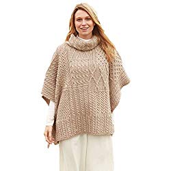 Irish wool patchwork poncho