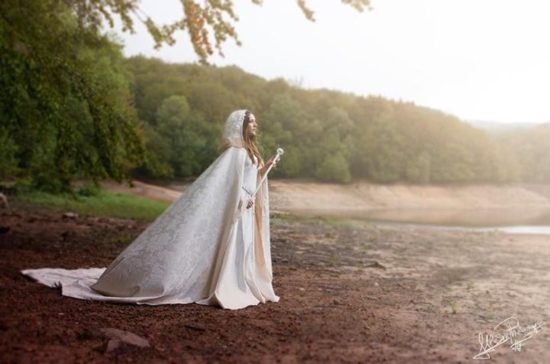 Medieval bridal cape. Irish Inspired Wedding Dresses