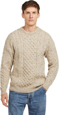 Mens crew neck Irish wool sweater