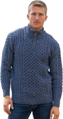 Mens quarter zip wool sweater
