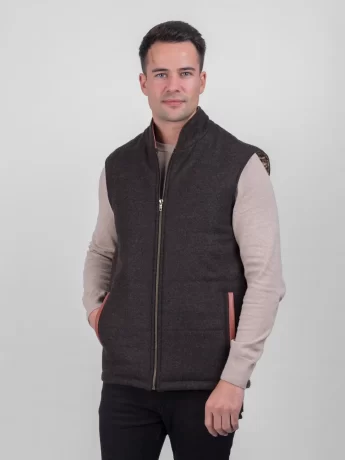 Men's tweed bodywarmer Irish wool gilet