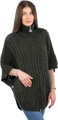 Merino funnel neck poncho