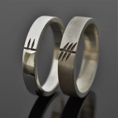 Ogham personalised wedding rings