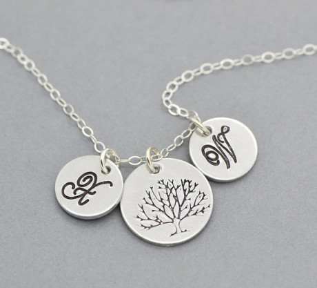 Personalised Tree of Life Necklace for Mom. Gorgeous Irish made gifts. Unique gift ideas for the baby shower, newborn baby, or Christening.