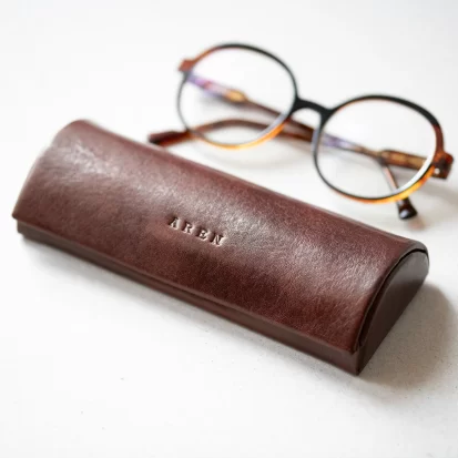 Personalised leather glasses case