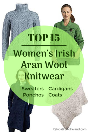 Top 15 women’s Irish Aran 100% wool knitwear #merino #knitwear #irish #ireland