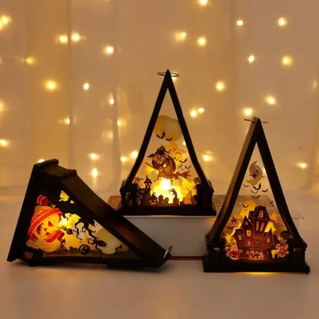 Triangle spooky Halloween lantern