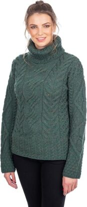 Turtleneck Irish wool womens sweater
