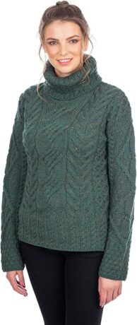 Turtleneck Irish wool womens sweater
