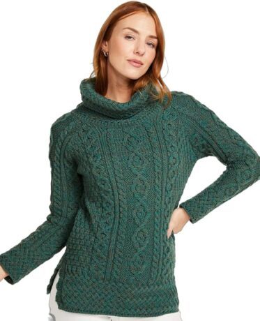Womens roll neck Irish sweater